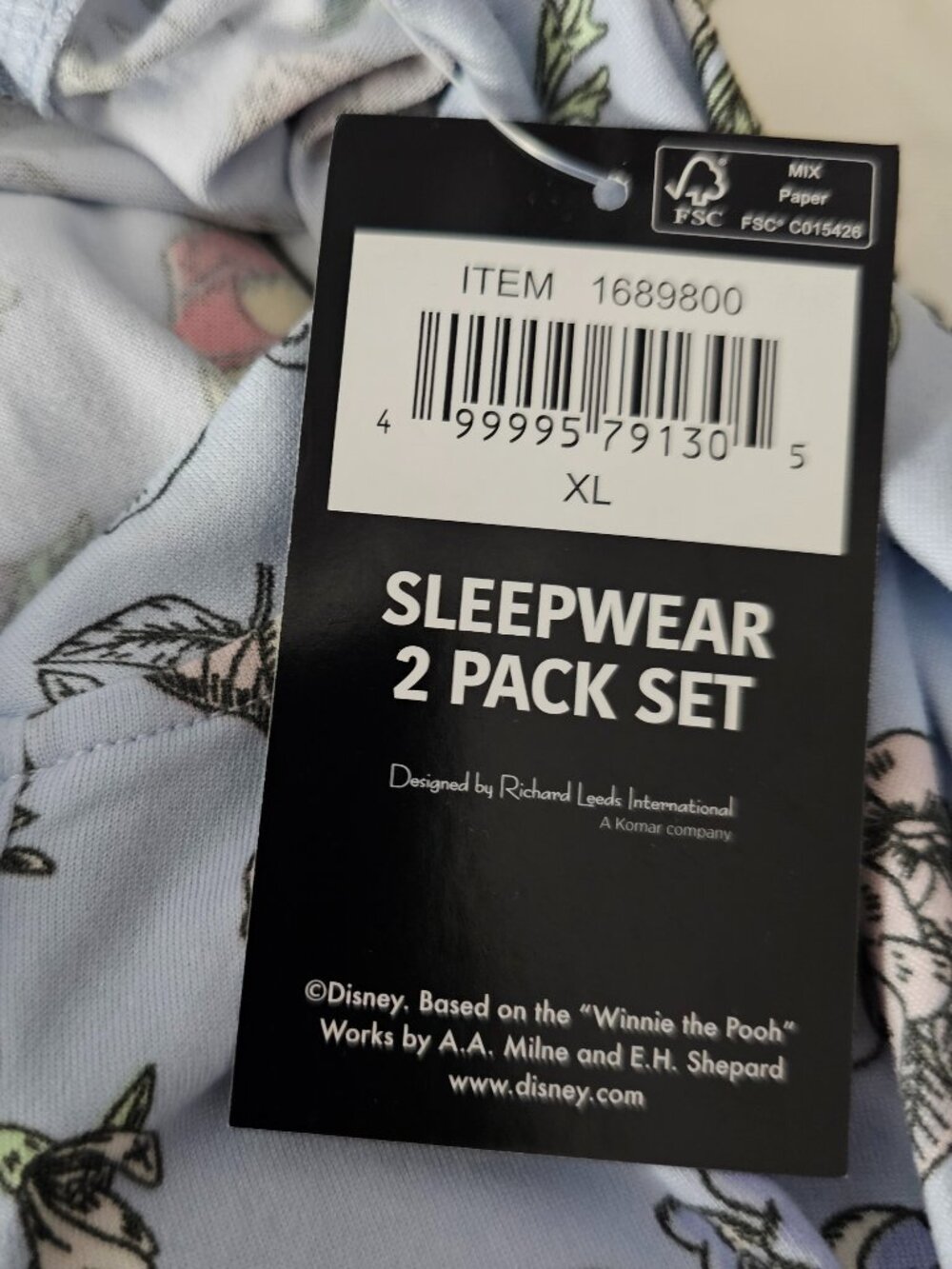 Disney Winne The pooh Women's 2-pack Sleep Dress Nightgown New XL Blue Yellow - Picture 5 of 9